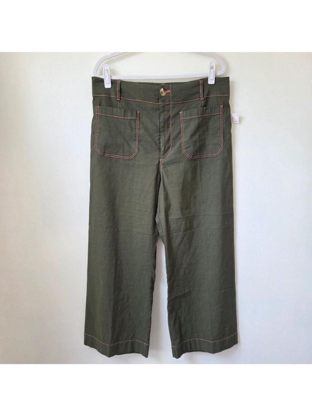 NWT Anthropologie Maeve Colette Cropped Wide-Leg Trousers Pant Size 33